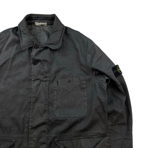 Stone Island 2005 Vintage Grey Lino Flax Overshirt Jacket - XXL