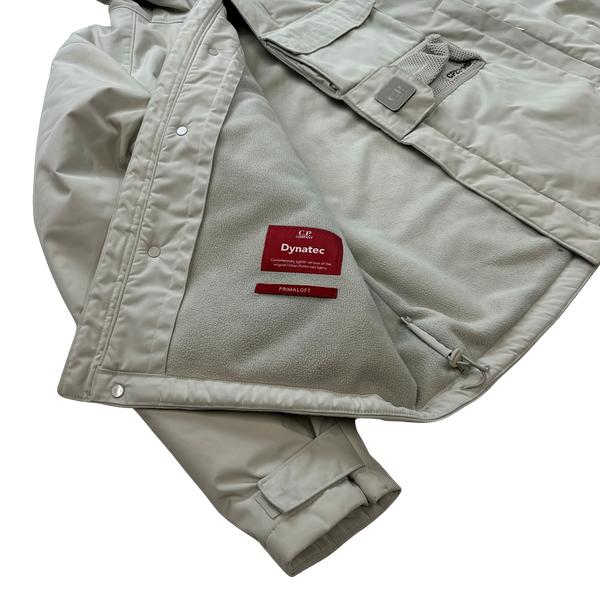 CP Company Cream Fleece Lined Heavyweight Dynatec Metropolis Jacket - Large