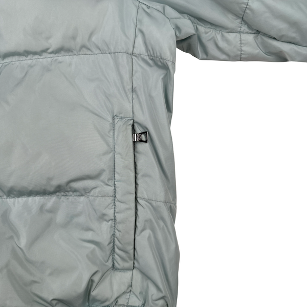 Prada Baby Blue Cuff Tab Zipped Puffer Jacket - Small