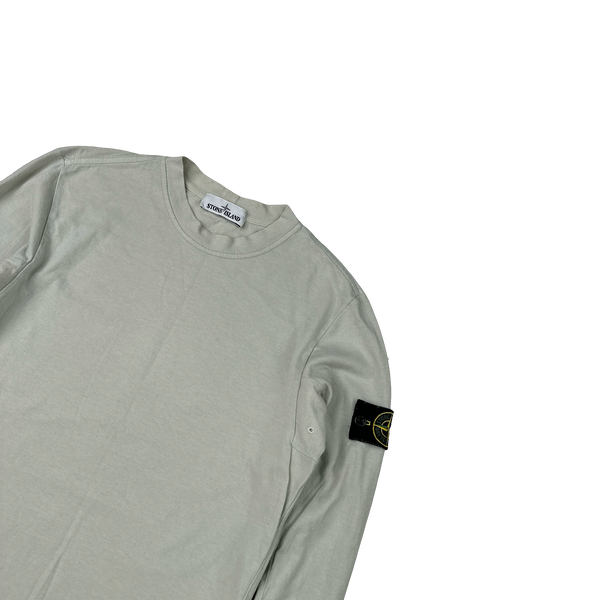 Stone Island 2017 Pearl Grey Longsleeve Cotton Top - Small