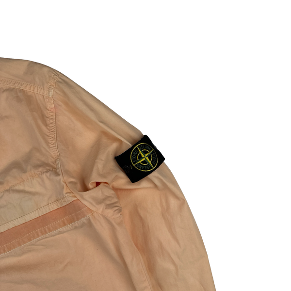Stone Island 2018 Peach Cotton Pullover Smock Overshirt - Large