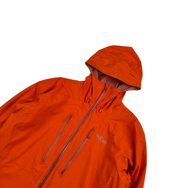 RAB Orange Pertex Sheild Spark Waterproof Rain Jacket - Medium