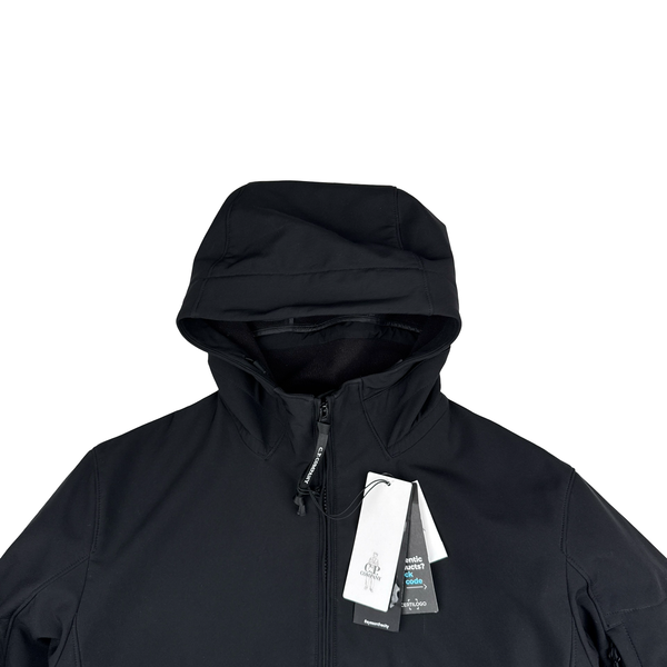 CP Company Black Soft Shell R Goggle Hooded Zipped Jacket - XXL