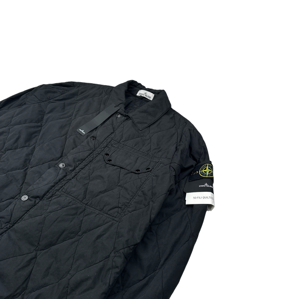 Stone Island 2022 Black 50 Fili Quilted TC Jacket - Large