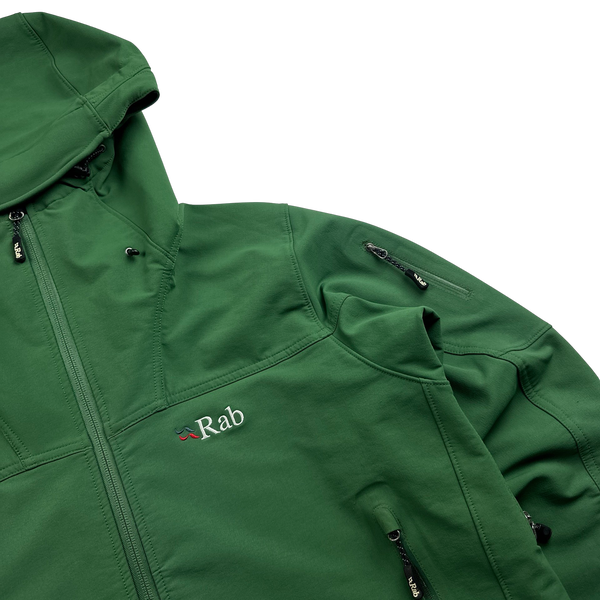 RAB Green Zipped Waterproof Soft Shell Jacket - Large
