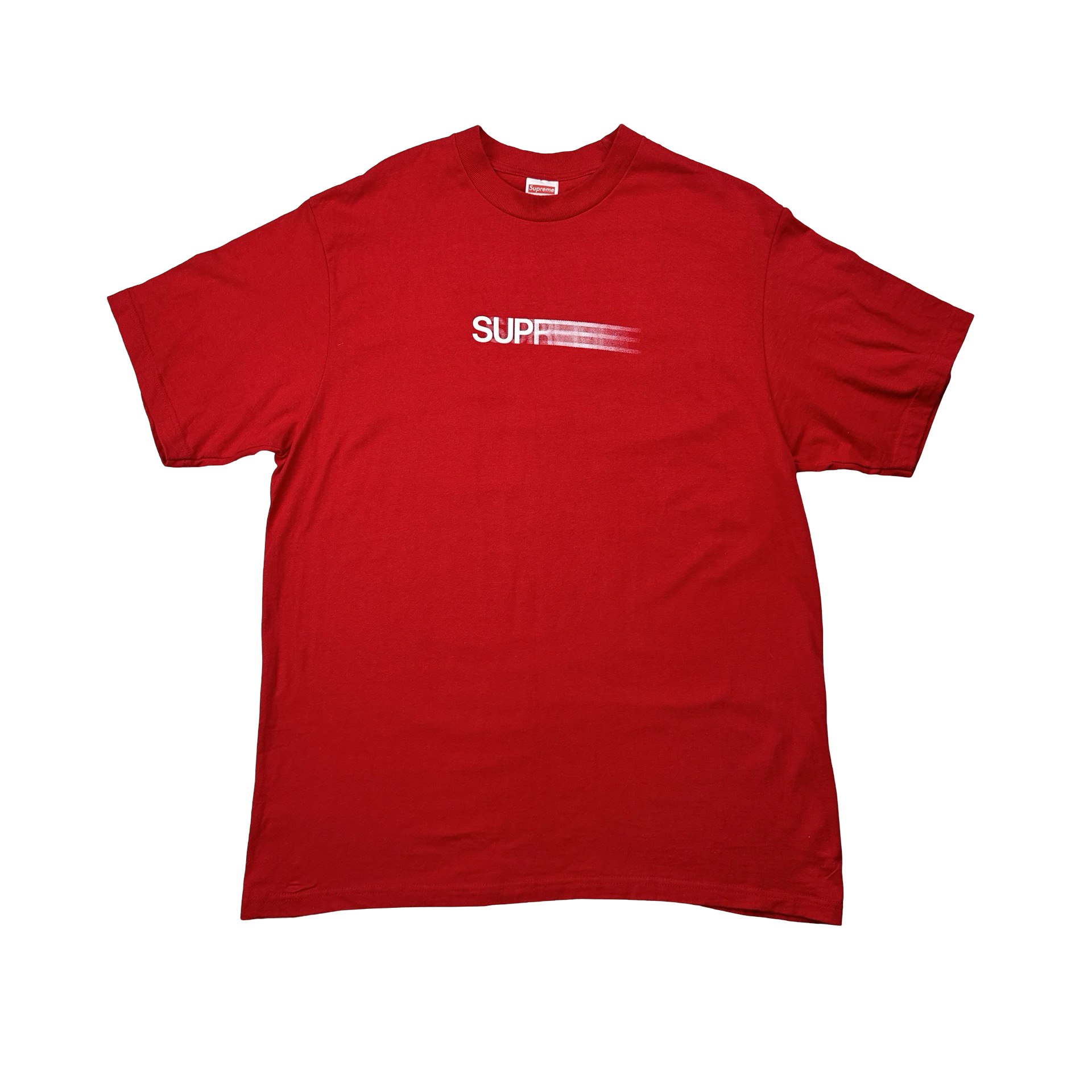 Supreme Red Printed Motion Graphic Spellout T Shirt Large