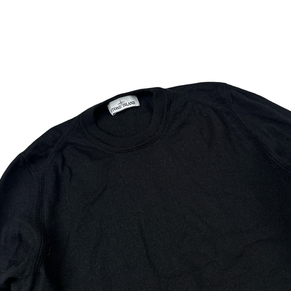 Stone Island 2020 Black Crewneck Wool Knit Jumper - Small
