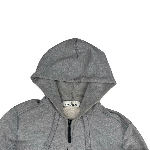 Stone Island 2019 Grey Zipped Cotton Hoodie - Small