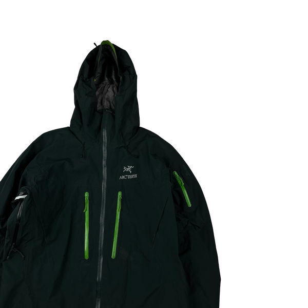 Arcteryx Green Lightweight Gore-tex Pro Zipped Hooded Jacket - Large