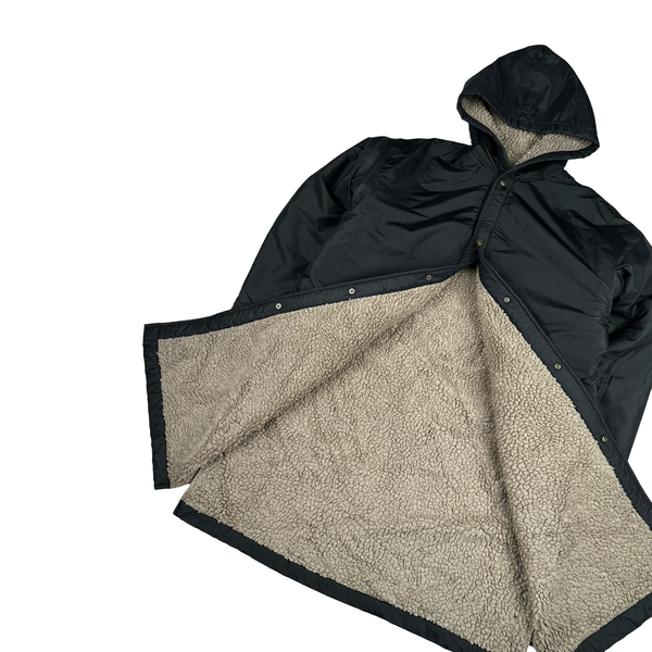 CP Company 80’s Black Vintage Spellout Fleece Lined Beach Robe - Large