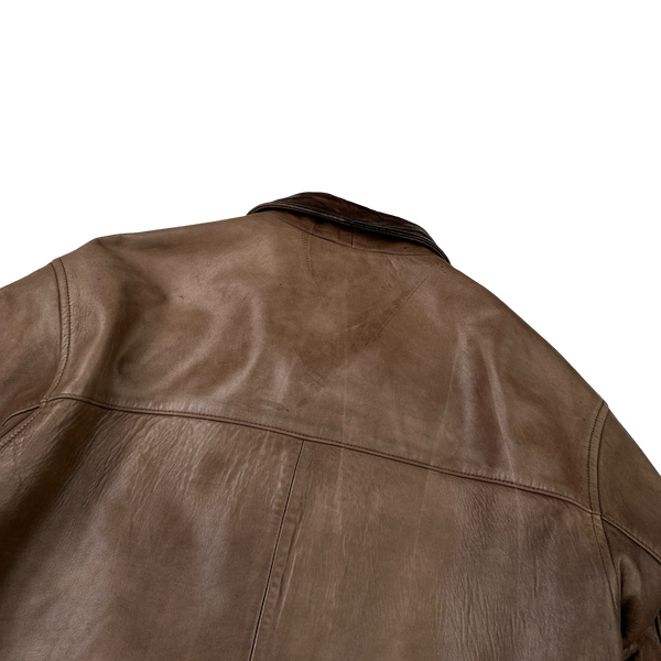 Ralph Lauren Brown Heavyweight Leather Jacket - Medium
