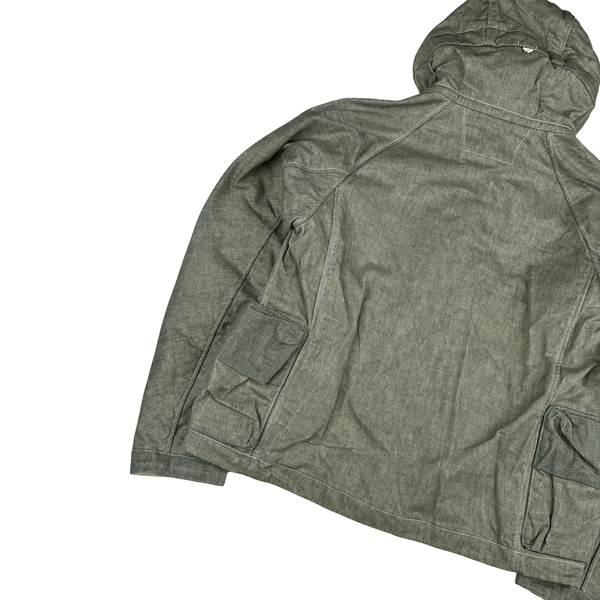 CP Company Melange Light Waxed Cotton Seed 3 Multi Pocket Jacket - XS