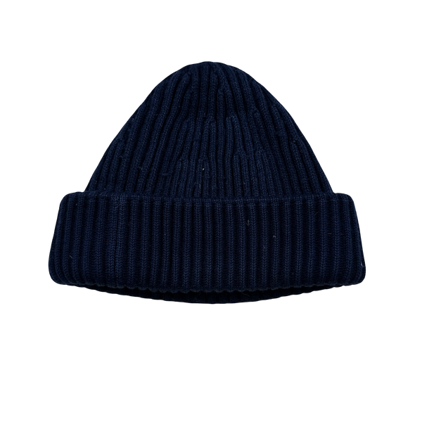 Stone Island Blue Wool Patch Beanie Hat