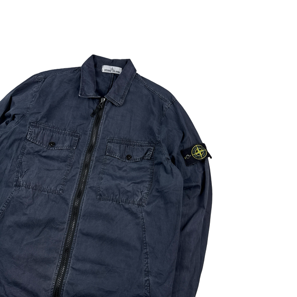 Stone Island 2019 Navy Garment Dyed Overshirt - Medium