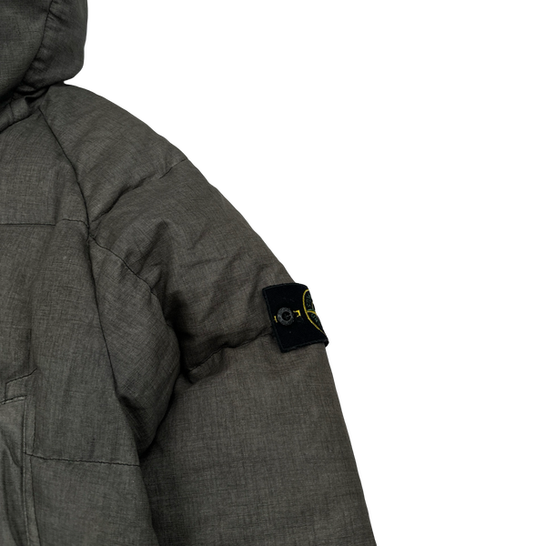 Stone Island 2019 Brown Lino Resinato Down -TC Puffer Jacket - Small