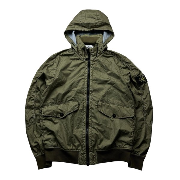 Stone Island Khaki Green Membrana 3L TC Rain Jacket - Large