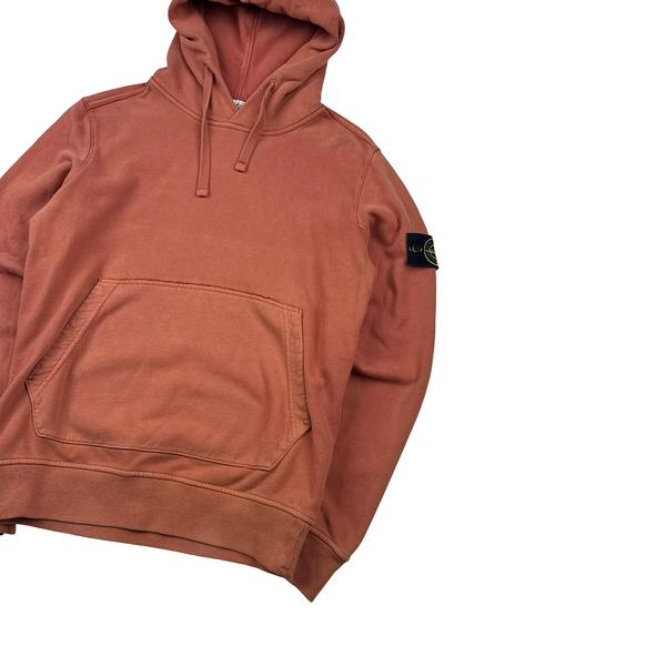 Stone Island Terracotta Cotton Pullover Hoodie - Medium
