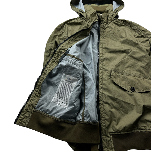 Stone Island Khaki Green Membrana 3L TC Rain Jacket - Large
