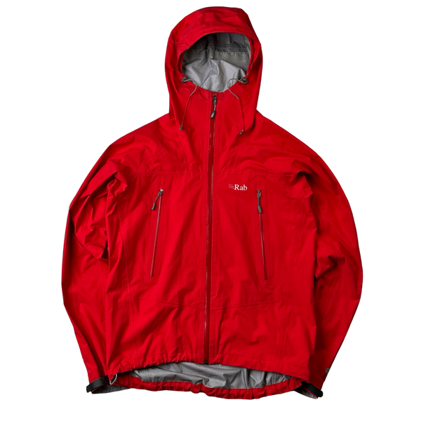 RAB Red Waterproof Zipped Windbreaker Waterproof Jacket - Medium