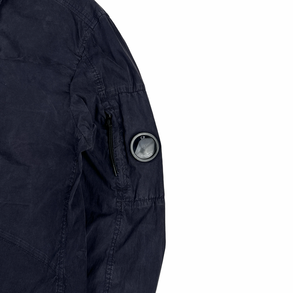 CP Company Navy Cotton Lens View Zipped Overshirt - Medium