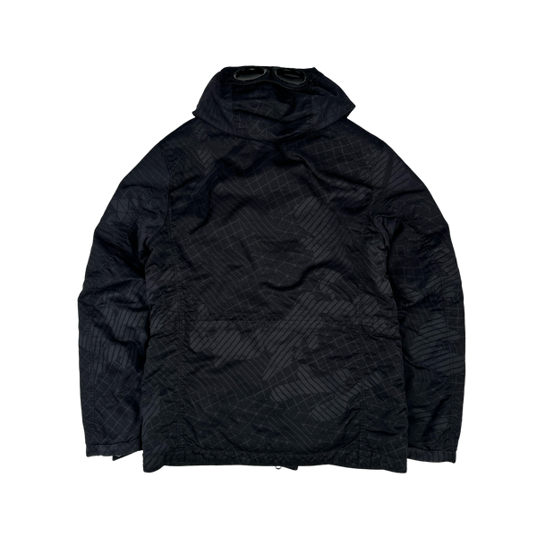 CP Company Black M Bossed Quilted Goggle Jacket - Small