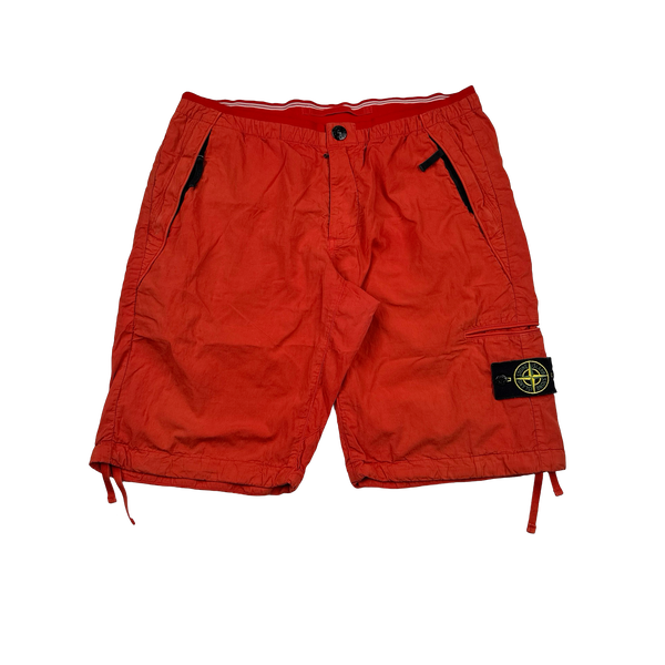 Stone Island 2012 Red Cotton Cargo Shorts - 33"