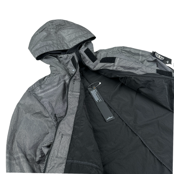 Stone Island 2016 Black Silver Pixel Reflective Hooded Jacket - Large