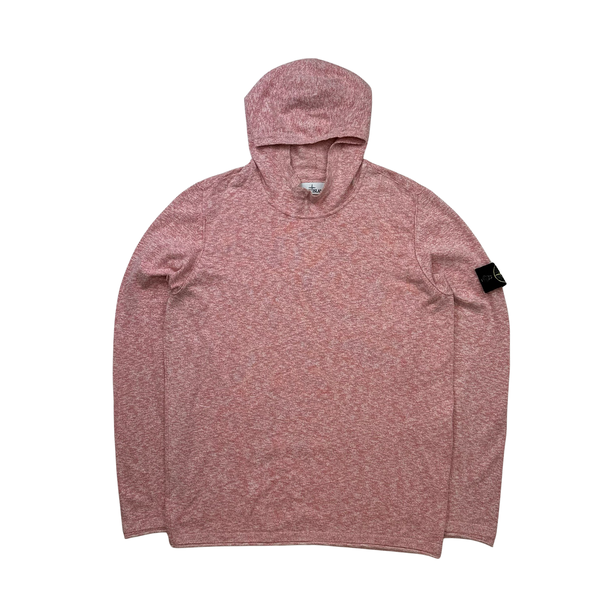 Stone Island 2019 Pink Lightweight Knitted Hoodie - Large