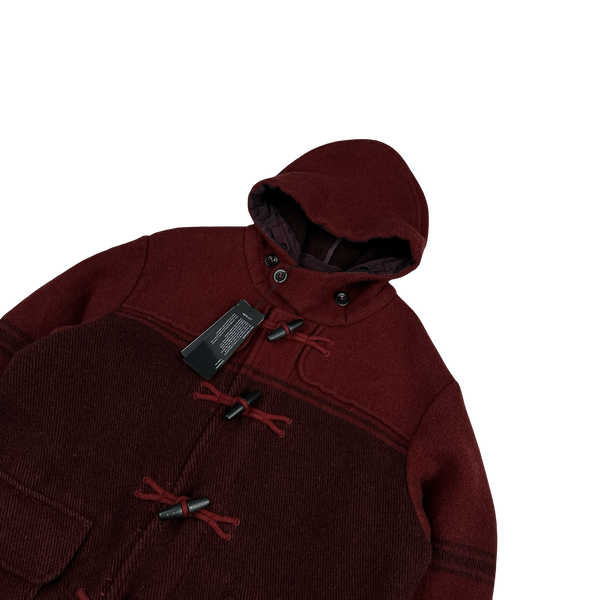 CP Company Red Wool Spellout Duffle Jacket - Large