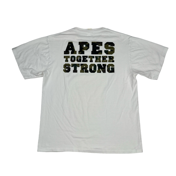 BAPE Stronger Spellout White T Shirt - XL