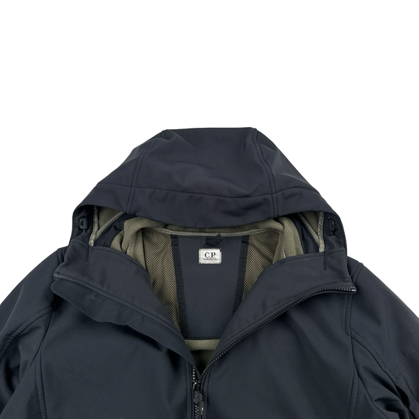 CP Company Navy Fleece Lined Soft Shell Lens Jacket - Small