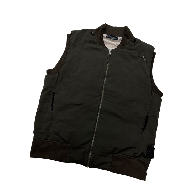 Stone Island 2012 Shadow Project Brown Quilted Gilet - XXL