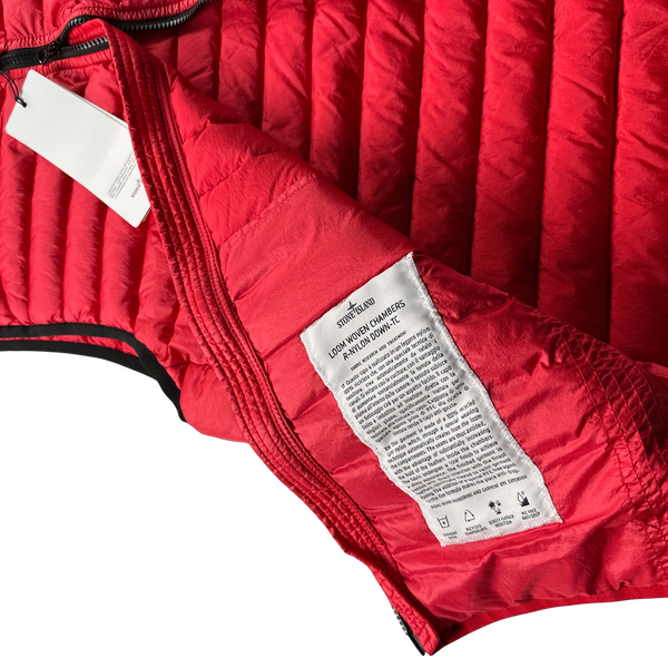 Stone Island 2022 Red Loom Woven R Nylon Packable Gilet - Medium