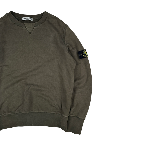 Stone Island 2010 Khaki Crewneck Cotton Jumper - Medium