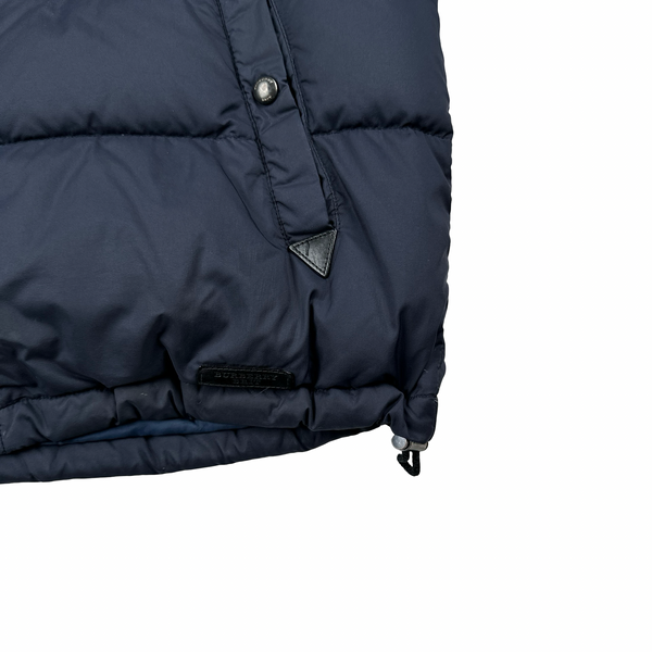 Burberry Navy Nova Check Lined Hooded Jacket - Medium