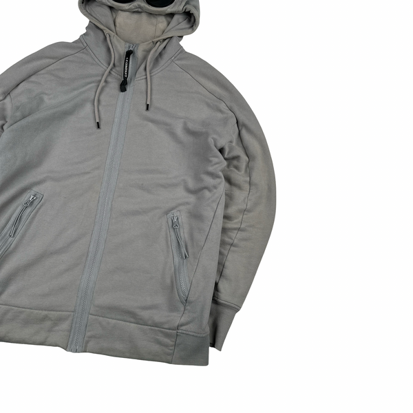 CP Company Grey Cotton Goggle Hoodie - Medium