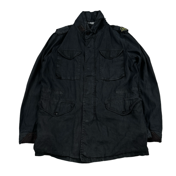 Stone Island 2005 Navy Shoulder Badge Lino Flax Dutch Rope Jacket - Medium