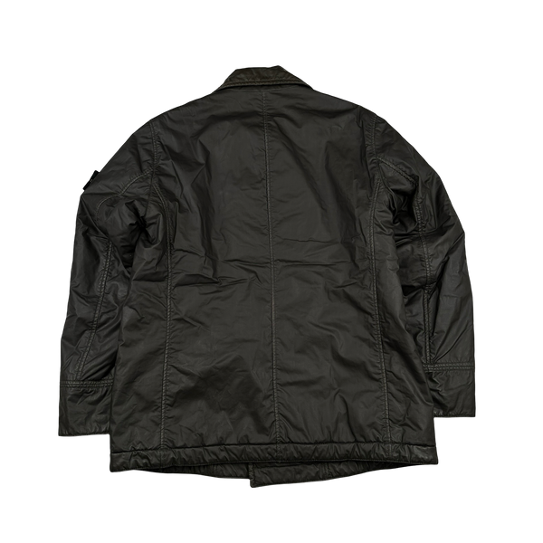 Stone Island 2012 Brown Mussola Gommata Double Breasted Jacket - Large
