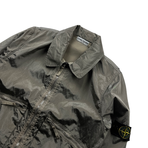 Stone Island 2008 Grey Archive Nylon Metal Bomber Jacket - Medium