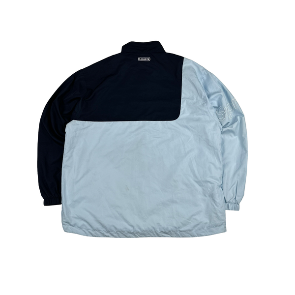 Supreme X Lacoste Baby Blue Colour Block Spellout Tracksuit Set - XL
