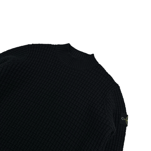 Stone Island 2024 Black Virgin Wool Knit Jumper - Large