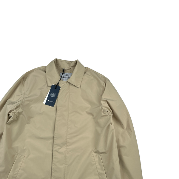 Aquascutum Checked Collar Nylon Long Jacket - Small