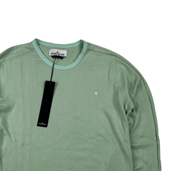 Stone Island 2018 Green Stellina Knit Cotton Crewneck Jumper - Small
