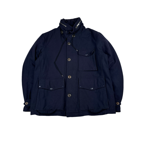 Cp Company B Drill Navy Front Pockets Buttoned Lined Jacket - XXL