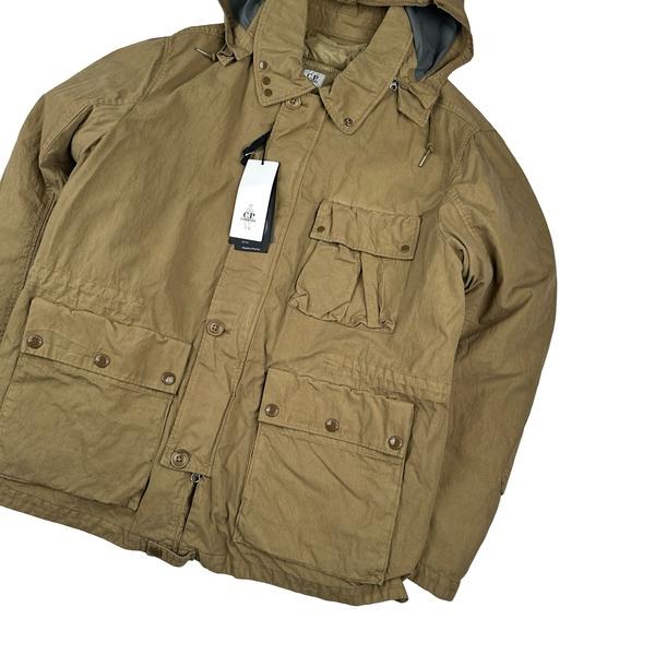 CP Company 50 Fili Down Filled Brown Goggle Jacket - XL