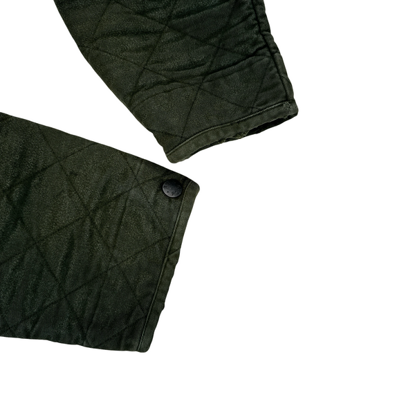 Ralph Lauren Green Washed Quilted Buttoned Jacket - Medium