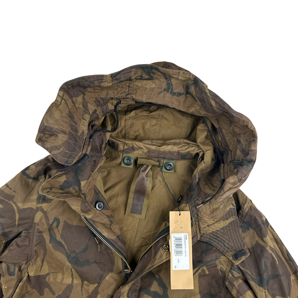 Ten C Lightweight Brown Camo Long Hooded Parka Jacket - Large
