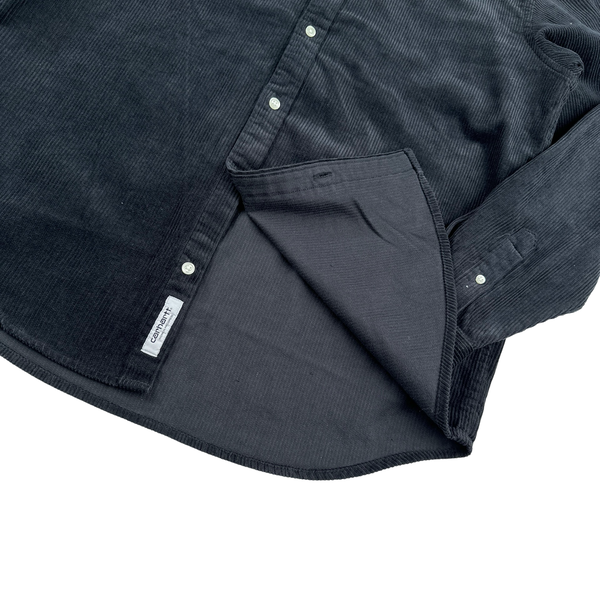 Carhartt WIP Black Corduroy Buttoned Overshirt - Large