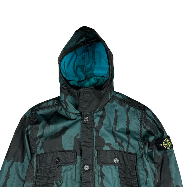 Stone Island 2015 Reverse Colour Process Raso Gommato Flowing Camo Jacket - Medium