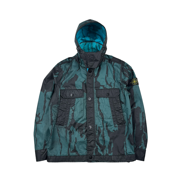 Stone Island 2015 Reverse Colour Process Raso Gommato Flowing Camo Jacket - Medium